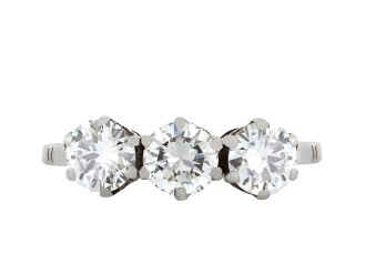 Diamond three stone ring, circa 1920 hatton garden