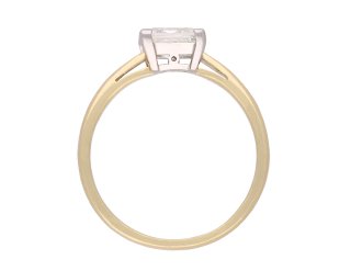 Square step cut diamond ring, circa 1950. Hatton Garden