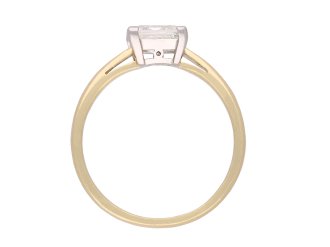 Square step cut diamond ring, circa 1950. Hatton Garden