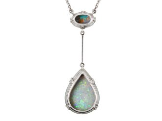 Art Deco opal drop pendant, circa 1930 hatton garden