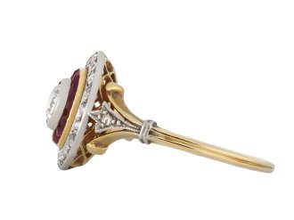 Ruby and diamond target ring, circa 1915 hatton garden