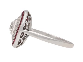 Art Deco ruby and diamond target ring, circa 1920 hatton garden