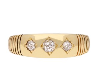 Victorian three stone diamond gypsy ring hatton garden