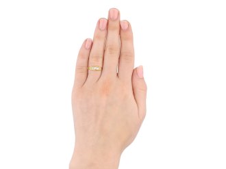 Edwardian old cut diamond five stone ring, English, 1905.Hatton Garden