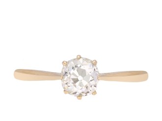 Old mine diamond solitaire ring, circa 1905. Hatton Garden