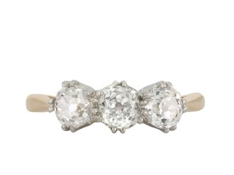 Edwardian diamond three stone ring, circa 1910 hatton garden