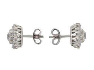Old cut diamond cluster earrings, circa 1930 hatton garden