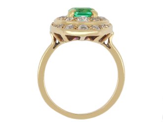 Colombian emerald and diamond cluster ring hatton garden