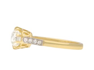 Old mine diamond flanked solitaire ring, circa 1915. Hatton Garden