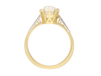 Old mine diamond flanked solitaire ring, circa 1915. Hatton Garden
