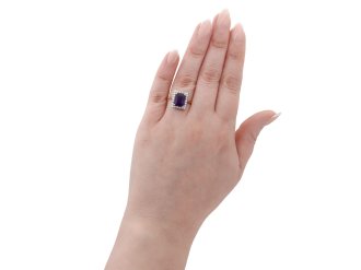 Edwardian amethyst and diamond cluster ring hatton garden