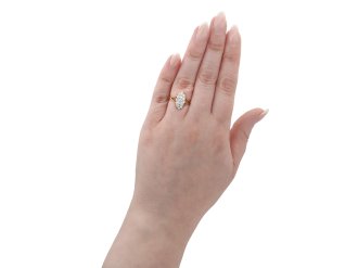 Edwardian marquise shaped diamond cluster ring  hatton garden