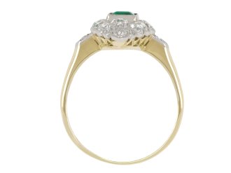 Colombian emerald and diamond marquise cluster ring hatton garden