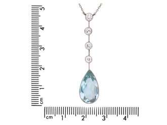 Aquamarine and diamond pendant, circa 1910.  Hatton Garden
