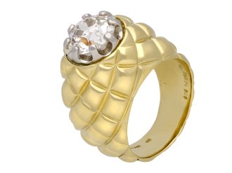 Bulgari diamond bombé ring, Italian, circa 1960 hatton garden