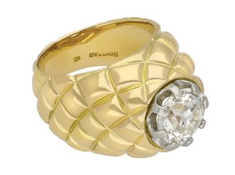 Bulgari diamond bombé ring, Italian, circa 1960 hatton garden