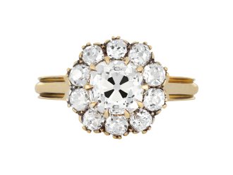 Victorian diamond coronet cluster ring