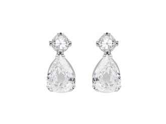 drop shape old mine diamond earrings, circa 1920. hatton garden