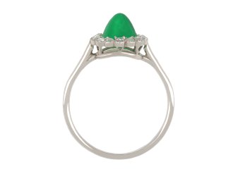 Colombian cabochon emerald and diamond cluster ring hatton garden