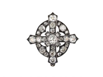 Diamond cross pendant / brooch, circa 1860 hatton garden