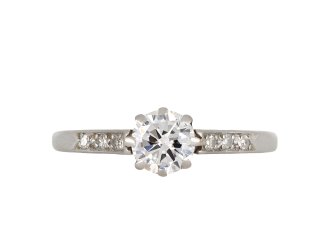 Art Deco diamond flanked solitaire ring, circa 1925 hatton garden