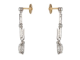 Diamond drop earrings, circa 1920 hatton garden