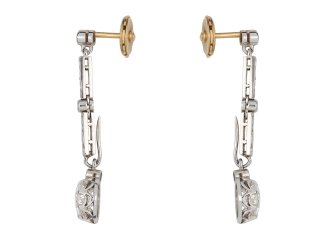 Diamond drop earrings, circa 1920 hatton garden