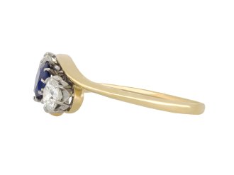 Sapphire and diamond three stone ring hatton garden