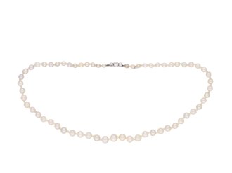 Natural pearl and diamond necklace, circa 1910. Hatton Garden