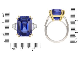 Colour change Ceylon sapphire and diamond ring hatton garden