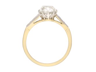 Old mine diamond flanked solitaire ring, circa 1910. Hatton Garden