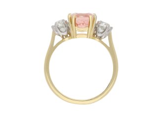 padparadscha ceylon sapphire diamond ring. hatton garden