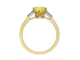 fancy yellow diamond flank solitaire ring. hatton garden.