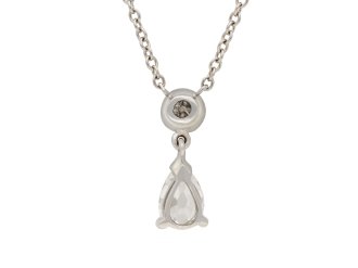 Drop shape diamond pendant, circa 1920 hatton garden