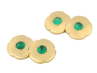 Boucheron cabochon emerald cufflinks hatton garden