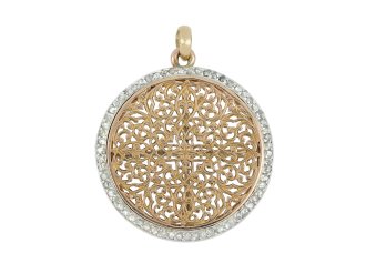 Victorian openwork diamond pendant, circa 1875.