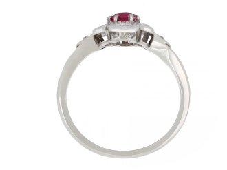 Ruby and diamond cluster ring, circa 1920 hatton garden