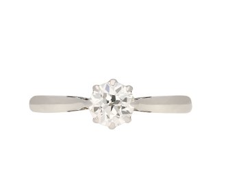 Art Deco diamond solitaire ring, circa 1920. Hatton Garden