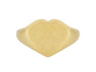 heart shape signet ring, english, 1909.  hatton garden