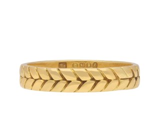 Cartier engraved gold ring, English, 1961. Hatton Garden