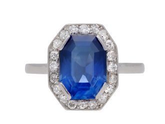 Ceylon sapphire and diamond ring circa 1920 hatton garden