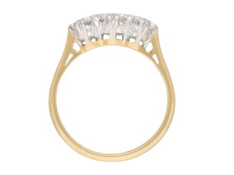 Diamond three stone ring, English, circa 1973. Hatton Garden
