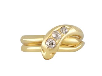 Victorian diamond snake ring, English, circa 1890 hatton garden