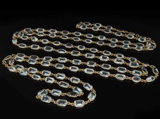 Aquamarine long guard chain necklace circa 1880 hatton garden