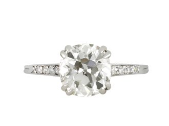 Old cut diamond flanked solitaire ring, circa 1920 hatton garden