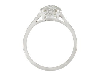 Old cut diamond flanked solitaire ring, circa 1920 hatton garden