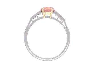 padparadscha ceylon sapphire and diamond ring. hatton garden.