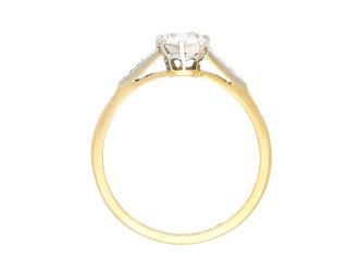 old mine diamond flanked solitaire ring. hatton garden