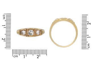 victorian diamond three stone ring, circa 1880. hatton garden.