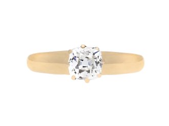 victorian old mine diamond solitaire ring. hatton garden
